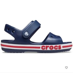 Crocs Bayaband Toddler Boys Sandals Sz 9 Navy Blue Red And White